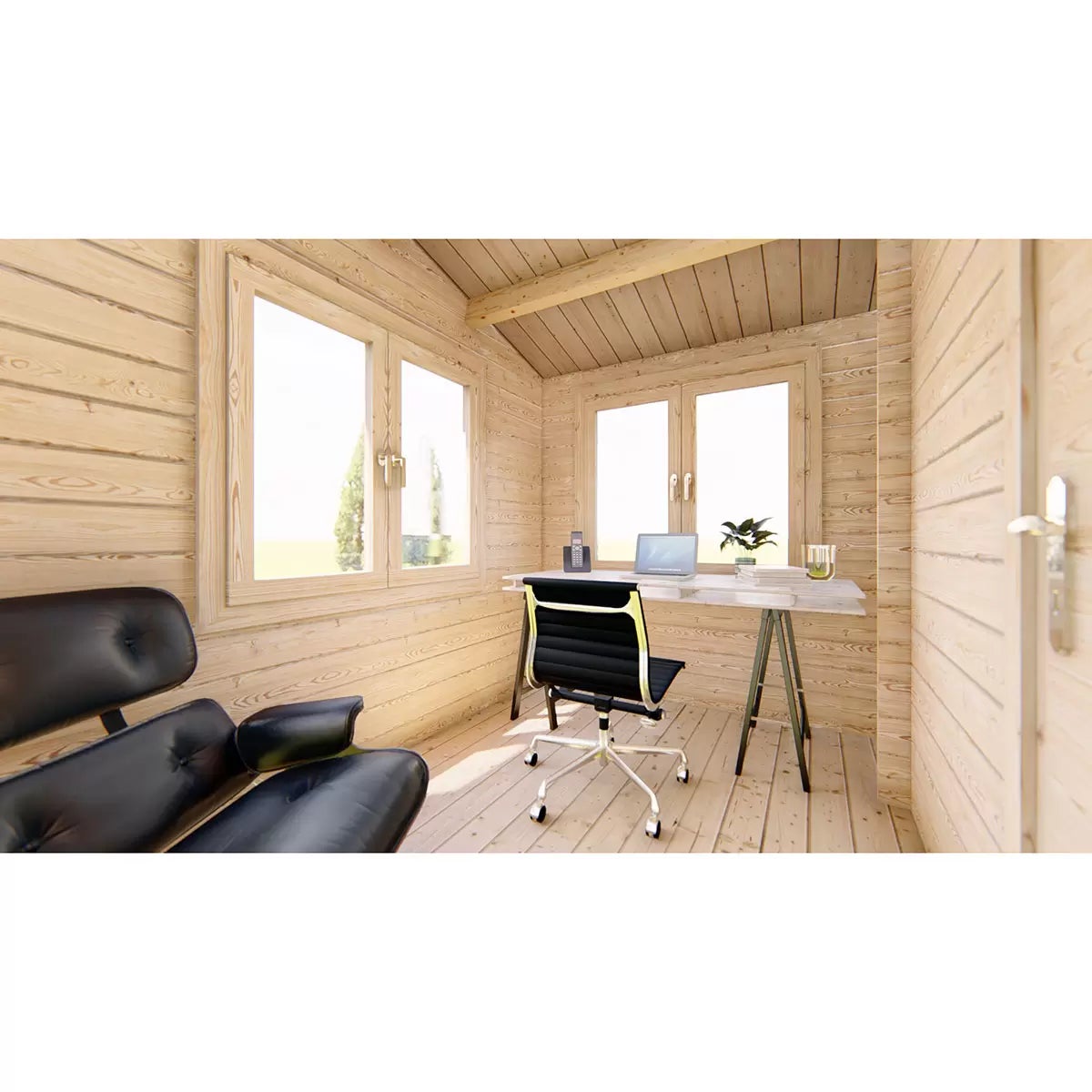 Installed Shire Whinfell 44mm Log Cabin 20 x 10ft (6 x 3m), view 13