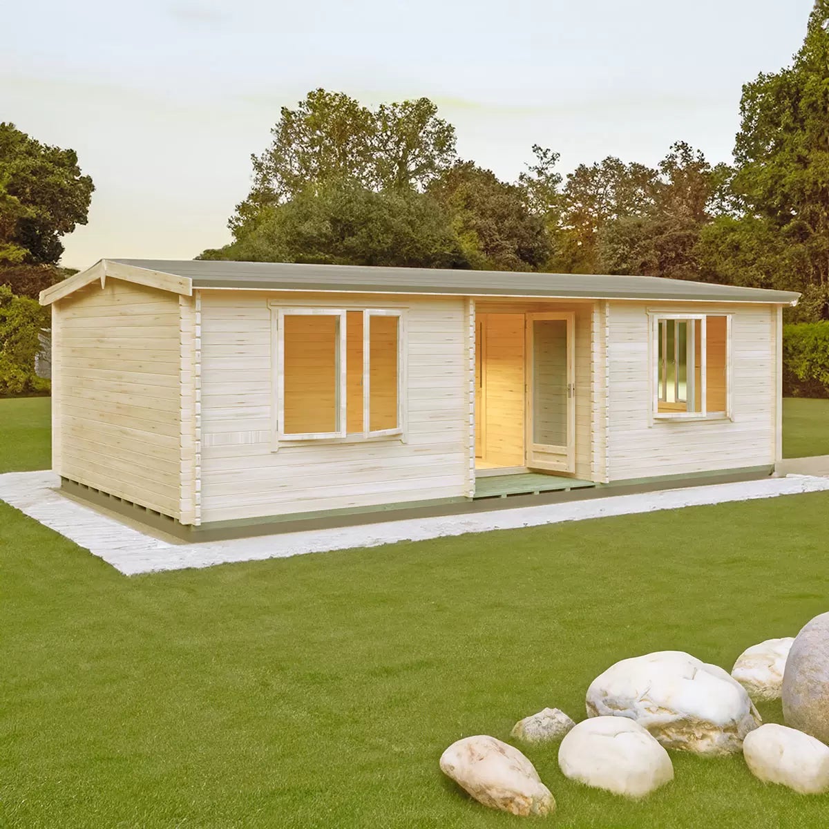 Installed Shire Whinfell 44mm Log Cabin 20 x 10ft (6 x 3m), view 12