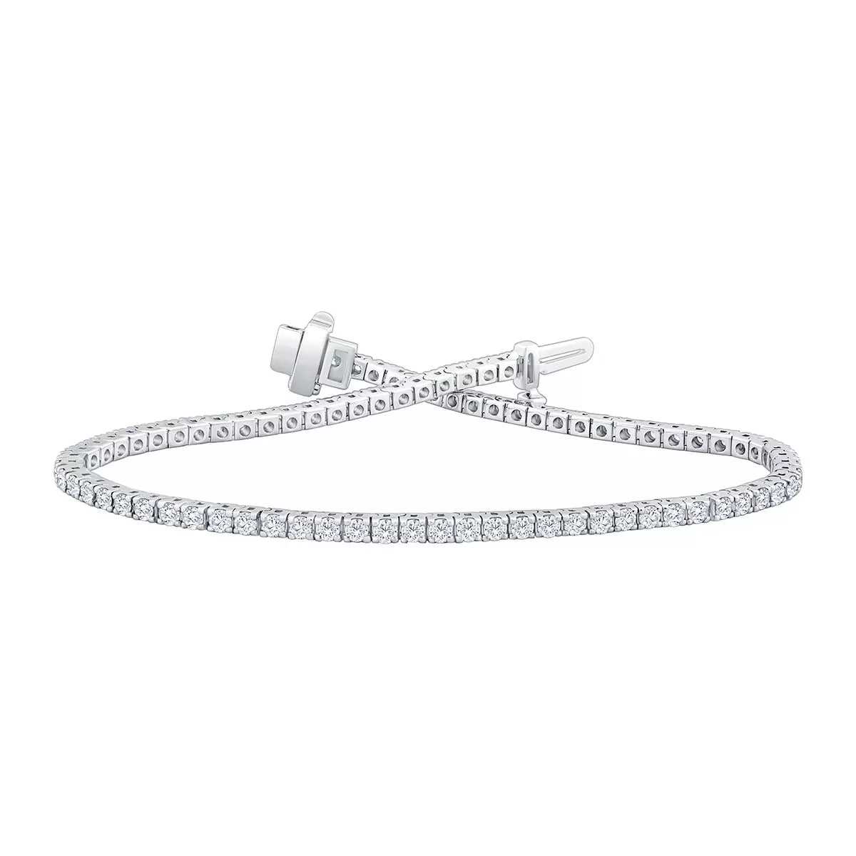 2.00ctw Round Brilliant Cut Diamond Tennis Bracelet, 18ct White Gold