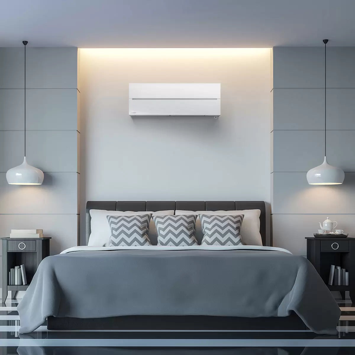 Installed Mitsubishi Premium Single Split Air Conditioning Unit Residential Use