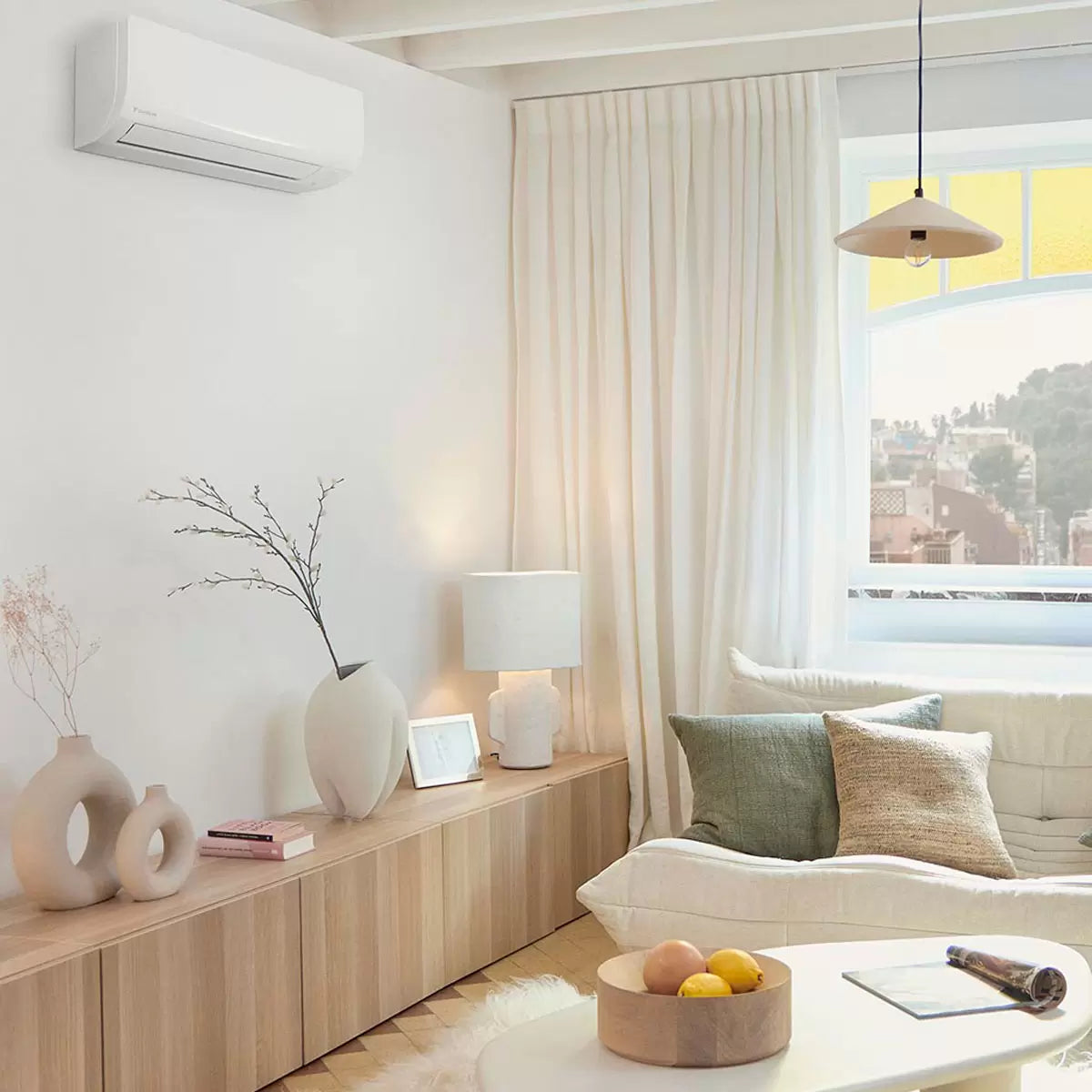 Installed Daikin Sensira Single Split Air Conditioning Unit for Commercial Use