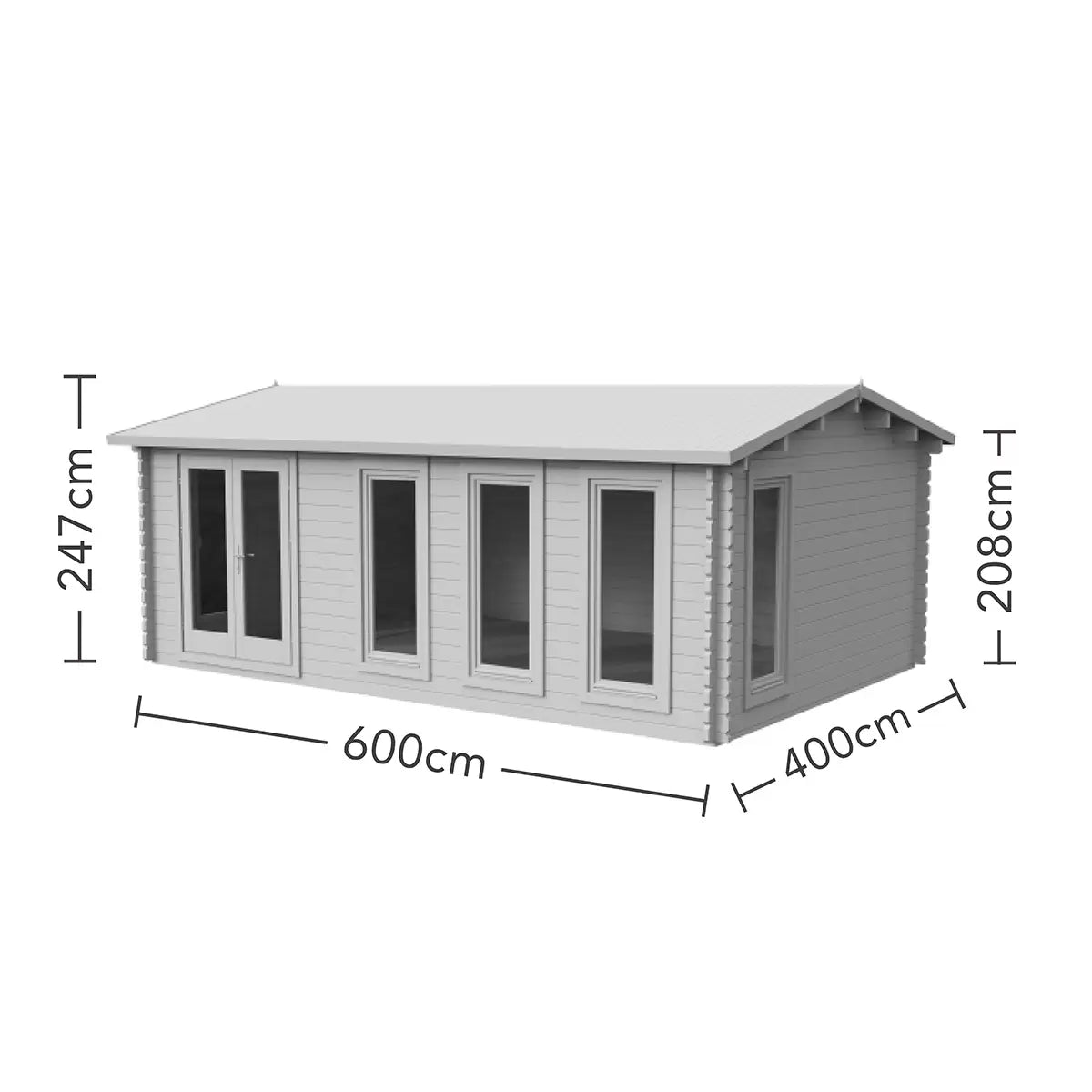 Forest Garden Haresfield 58mm Log Cabin 19ft 8" x 13ft 1" (6 x 4m)