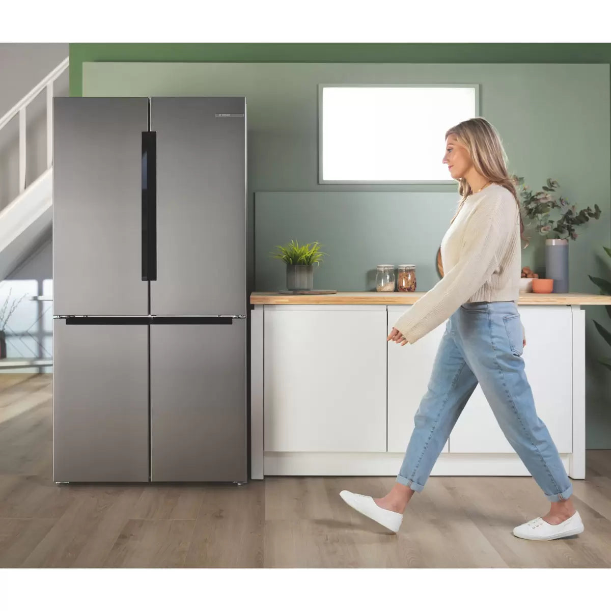 Bosch KFN96VPEAG, Multidoor Fridge Freezer, E Rated in Stainless Steel