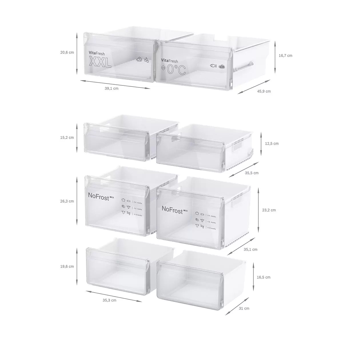 Bosch KFN96VPEAG, Multidoor Fridge Freezer, E Rated in Stainless Steel