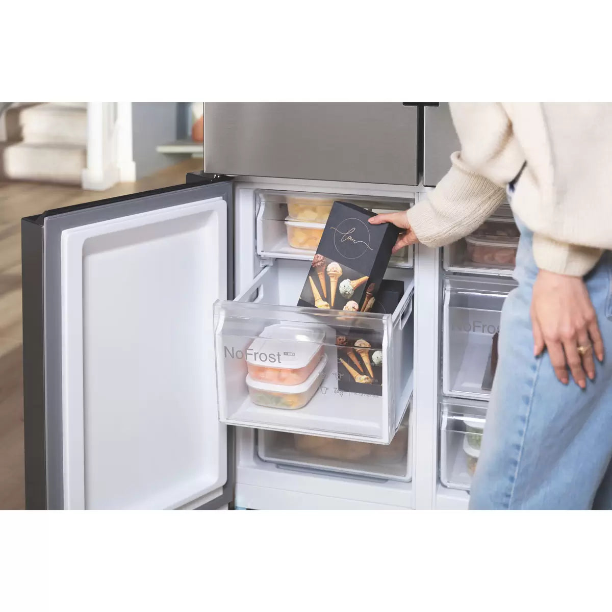 Bosch KFN96VPEAG, Multidoor Fridge Freezer, E Rated in Stainless Steel