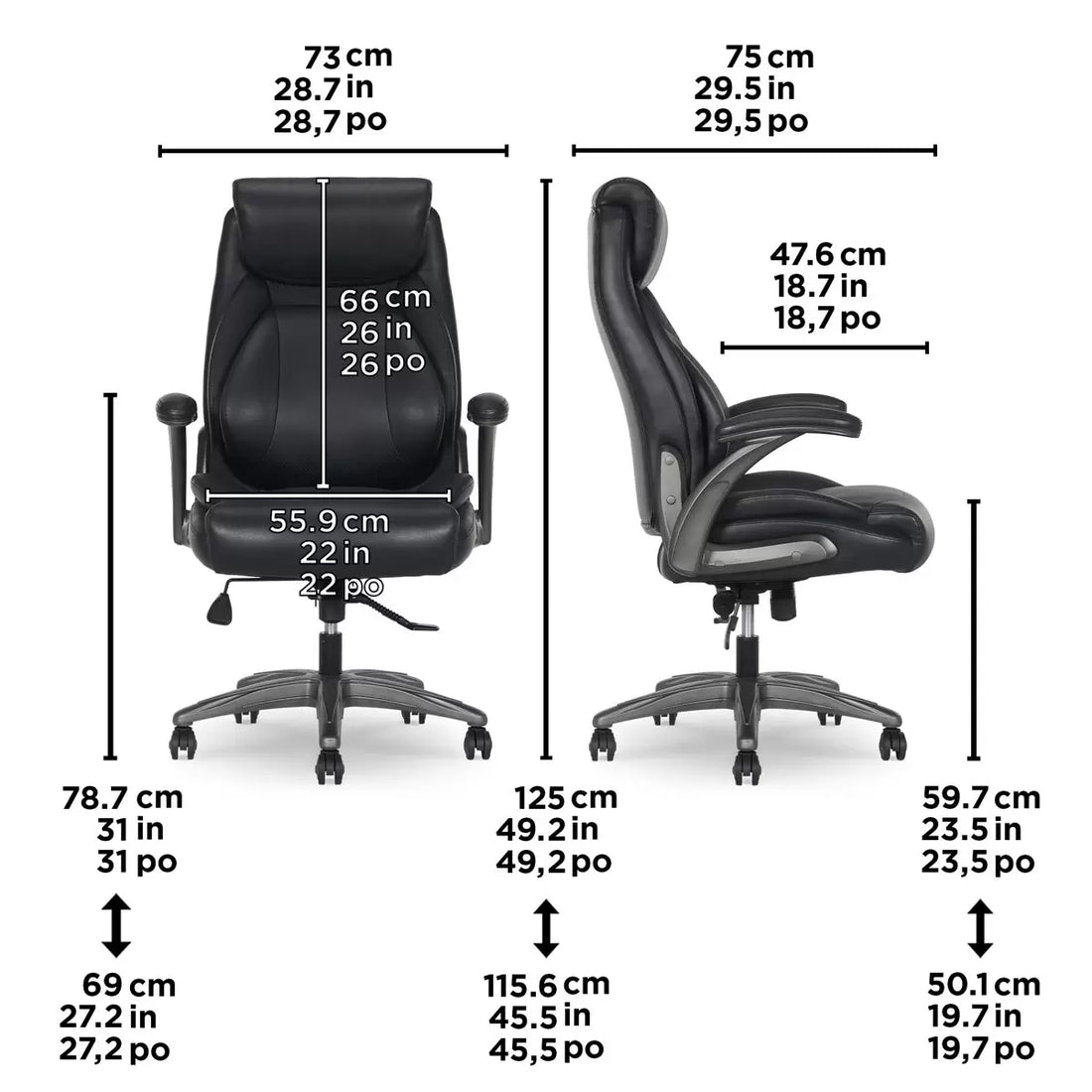 La-Z-Boy Air Lumbar Manager's Office Chair with Flip Up Arms