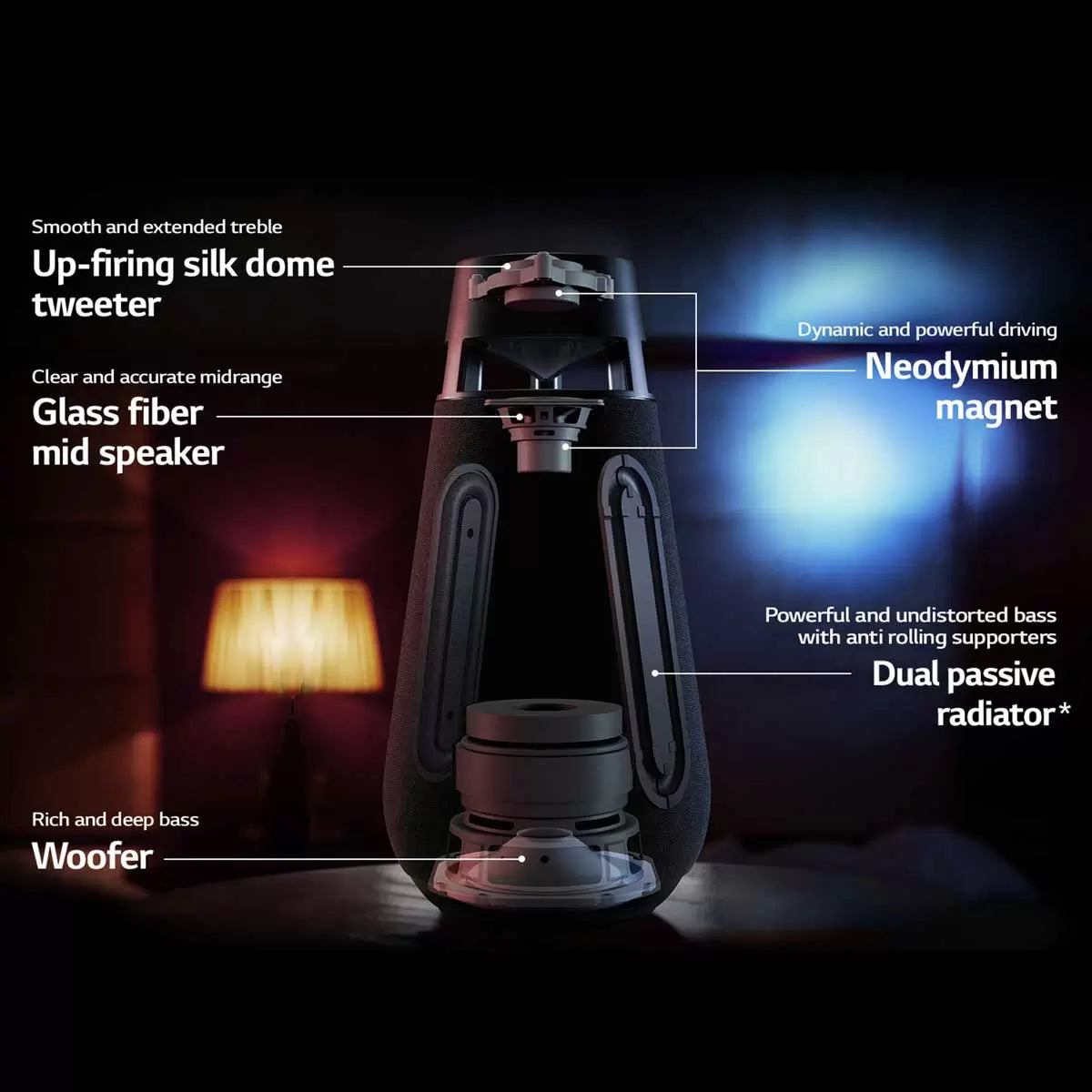 LG XO3 XBOOM 360 Portable Bluetooth Speaker, view 7