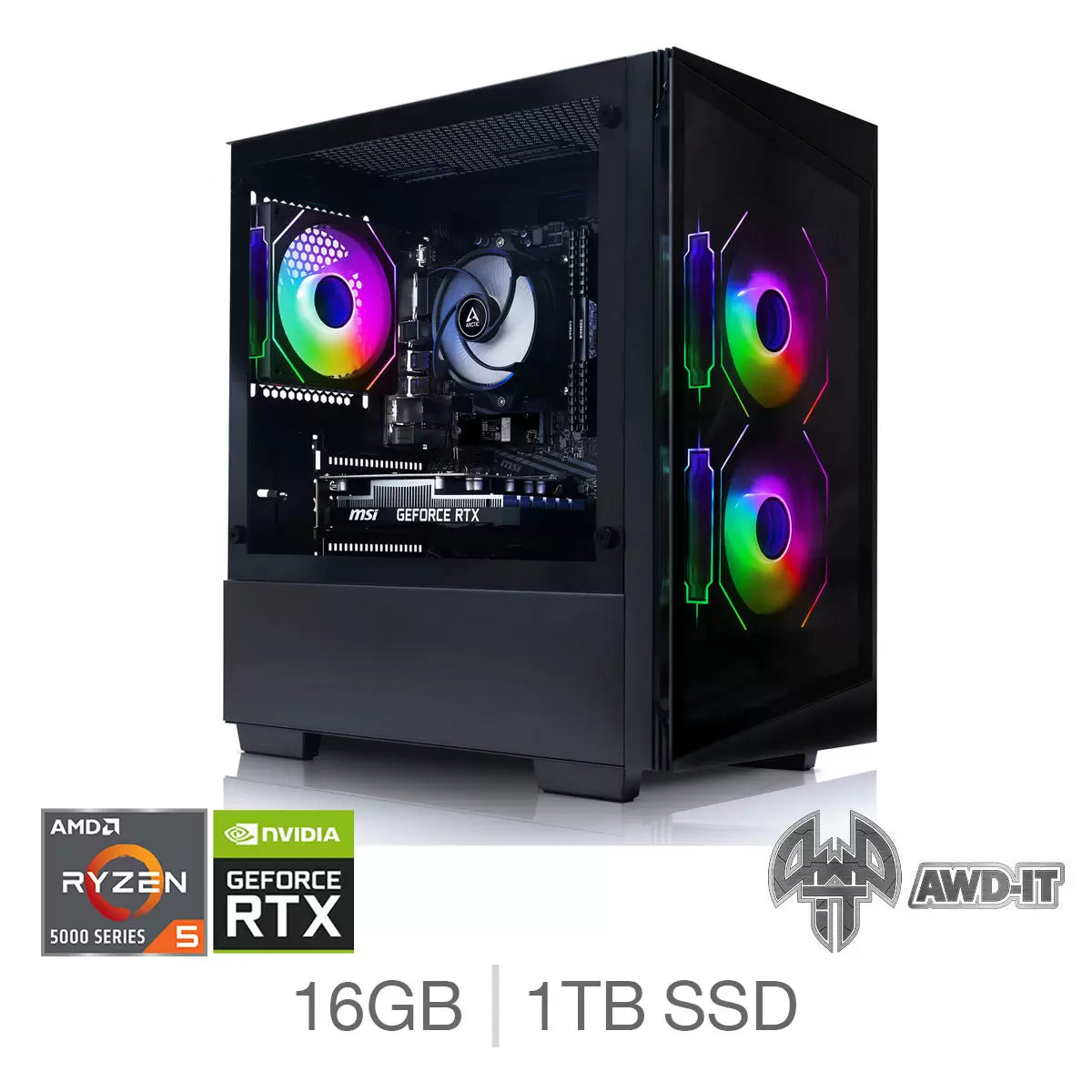 AWD-IT Defiant 3, AMD Ryzen 5, 16GB RAM, 1TB SSD, NVIDIA GeForce RTX 3050
