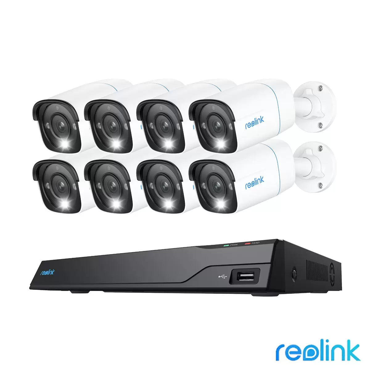 Reolink 8MP (4K) UHD NVR PoE AI 16 x channel / 8 x Bullet camera Kit with 4TB