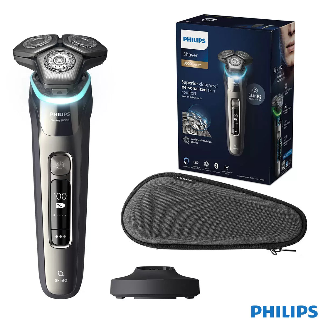 Philips Series 9000 Wet & Dry Electric Shaver with SkinIQ Technology, Charging