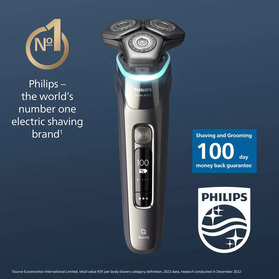 Philips Series 9000 Wet & Dry Electric Shaver with SkinIQ Technology, Charging