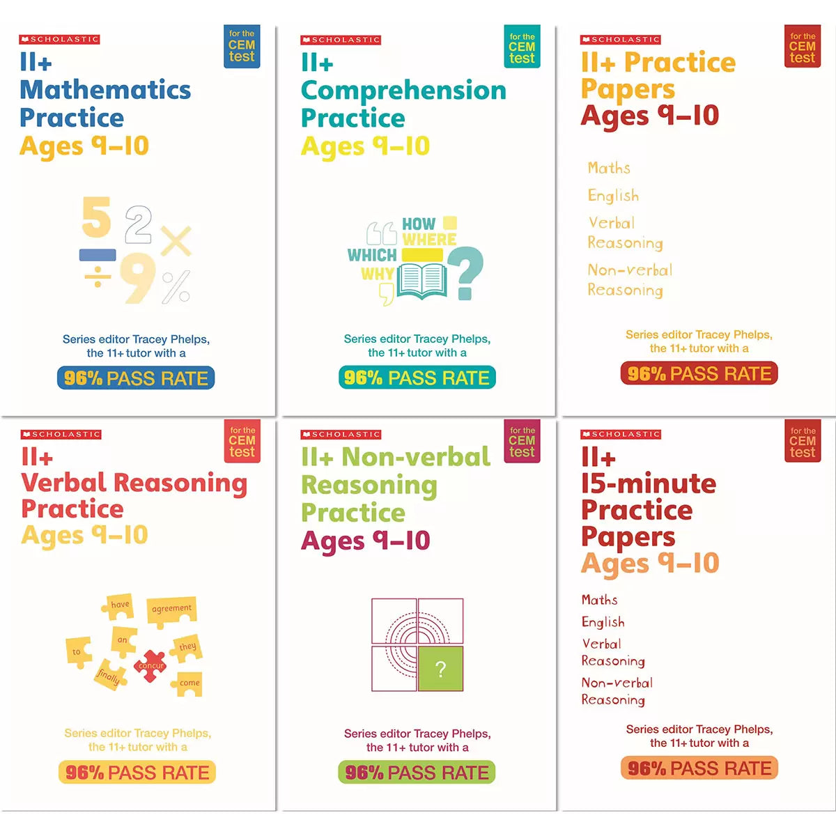 Scholastic 11+ x 6 Book Pack in 2 Options: Ages 9-10 or Ages 10-11