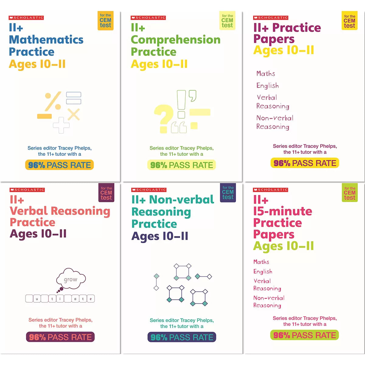 Scholastic 11+ x 6 Book Pack in 2 Options: Ages 9-10 or Ages 10-11
