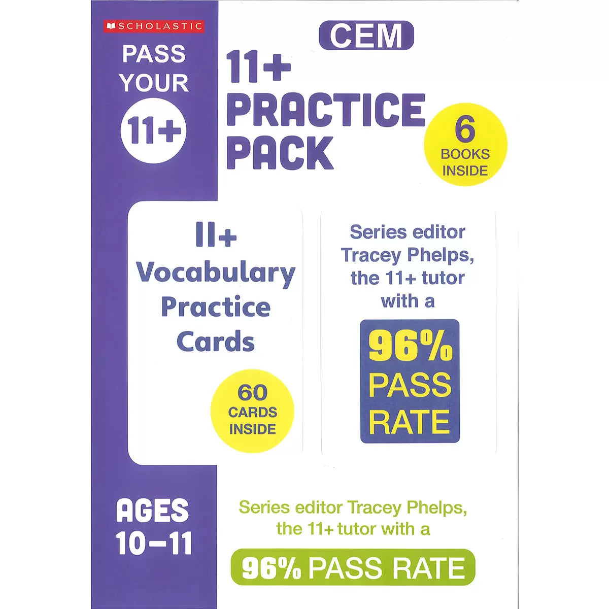 Scholastic 11+ x 6 Book Pack in 2 Options: Ages 9-10 or Ages 10-11