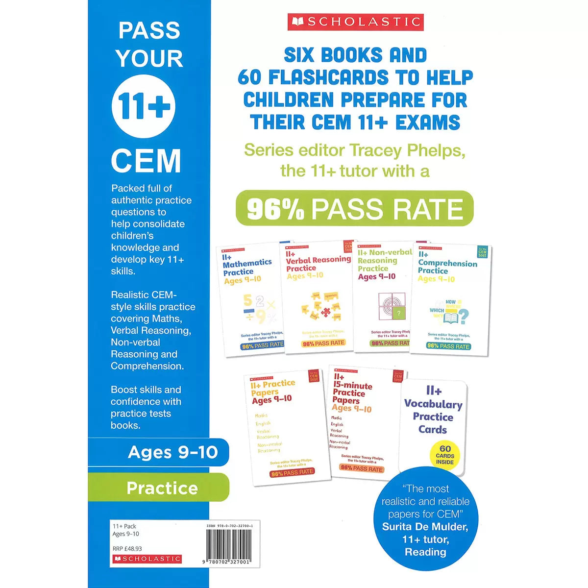 Scholastic 11+ x 6 Book Pack in 2 Options: Ages 9-10 or Ages 10-11