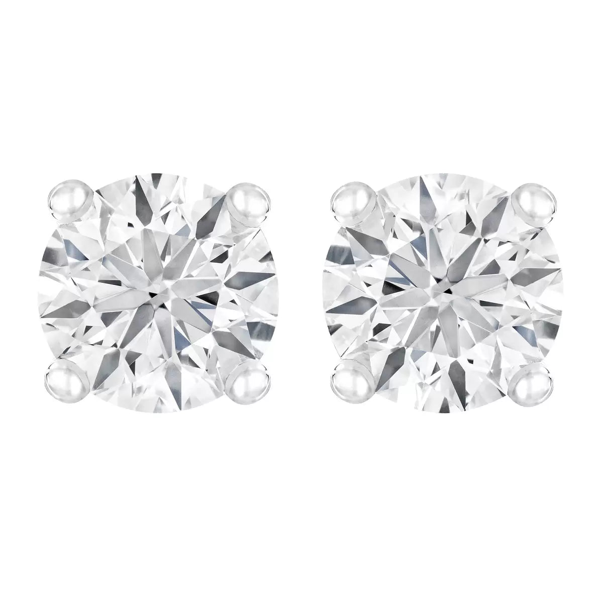 0.80ctw Round Brilliant Cut Diamond Stud Earrings, 14ct White Gold