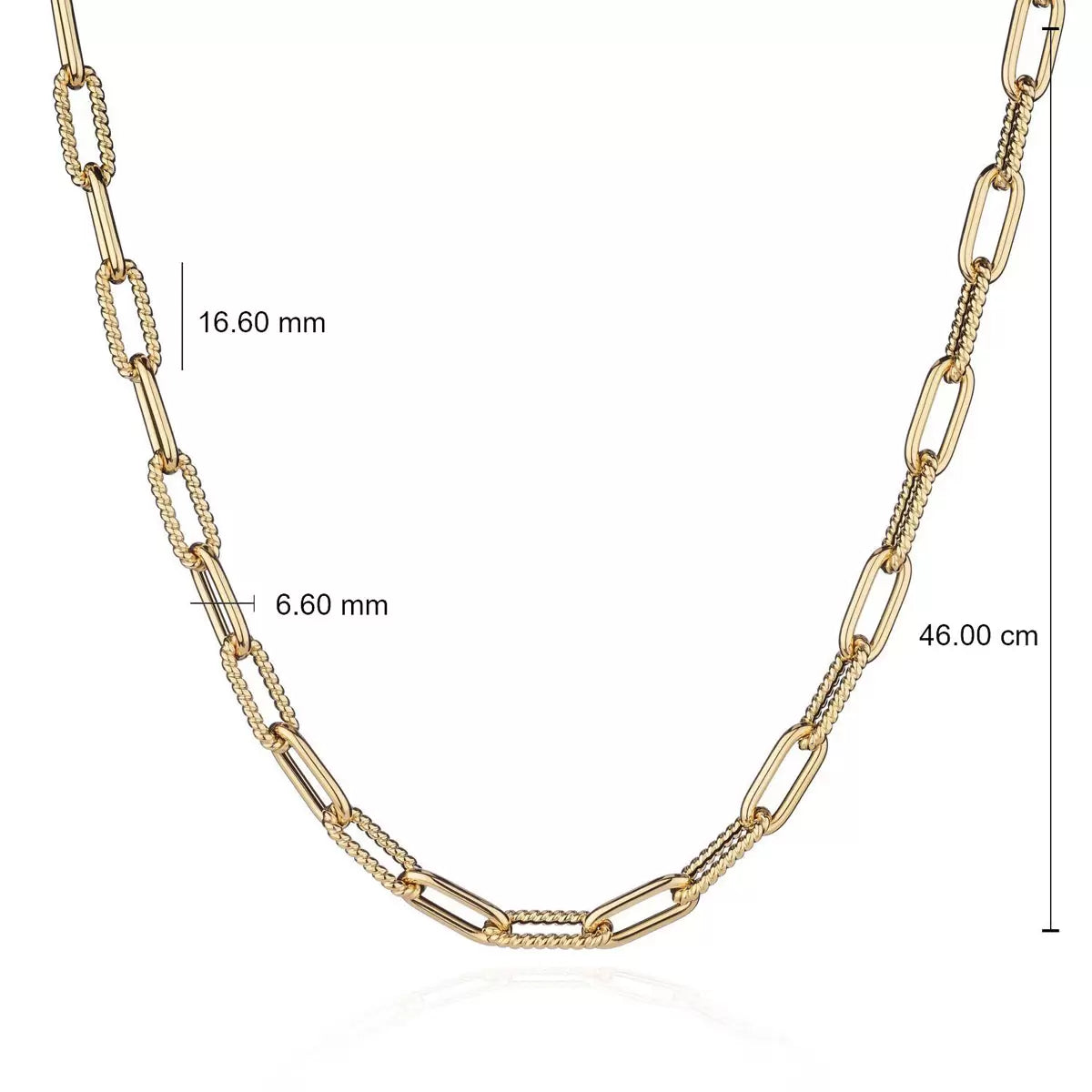 14ct Yellow Gold Paperclip Necklace