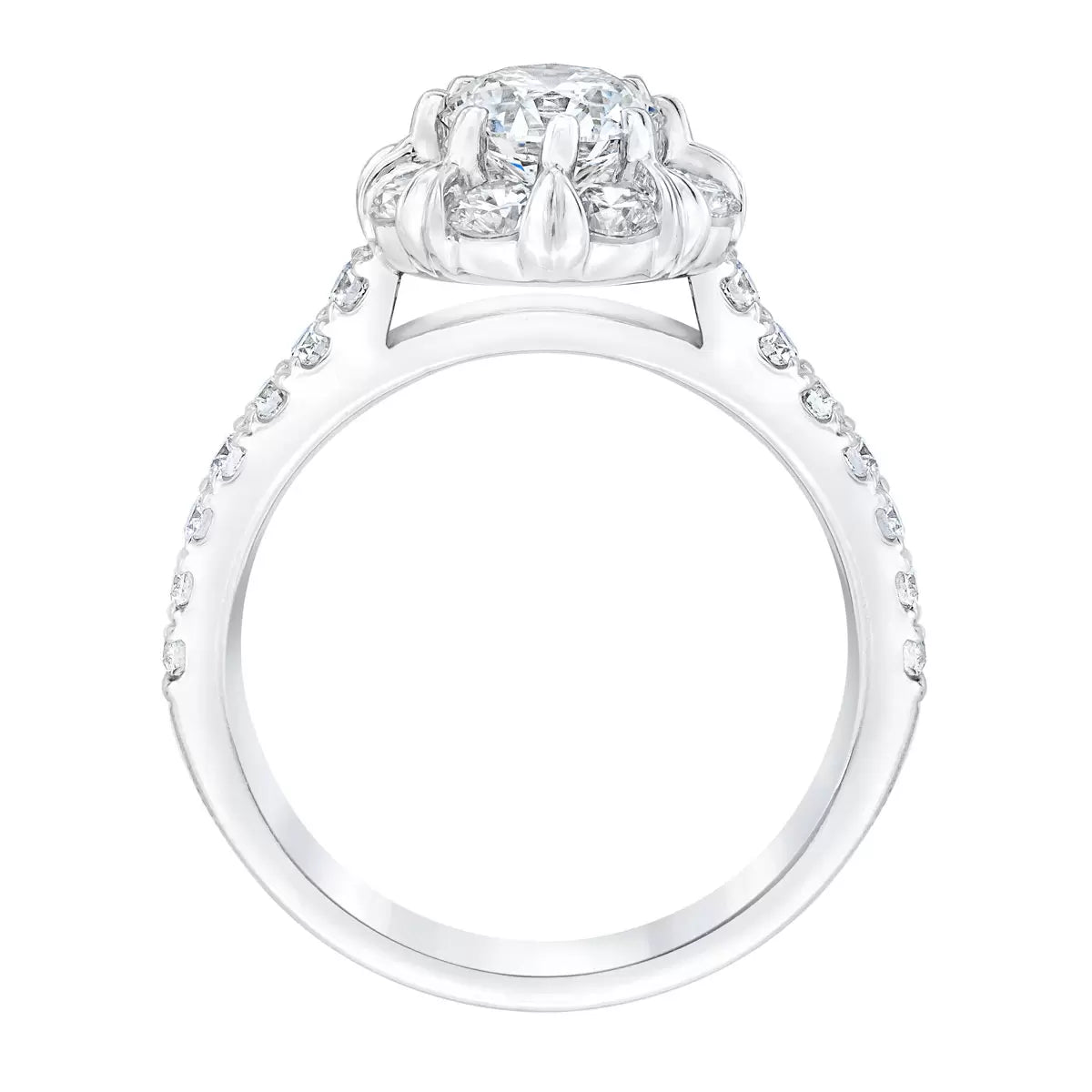 2.00ctw Round Brilliant Cut Diamond Halo Ring, 14ct White Gold