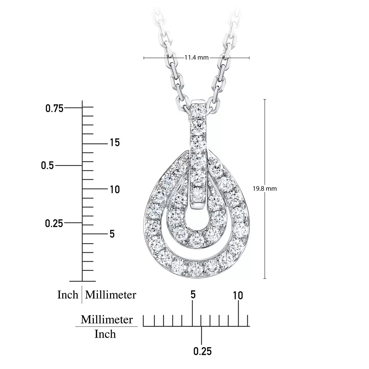 0.50ctw Round Brilliant Cut Diamond Pendant, 14ct White Gold