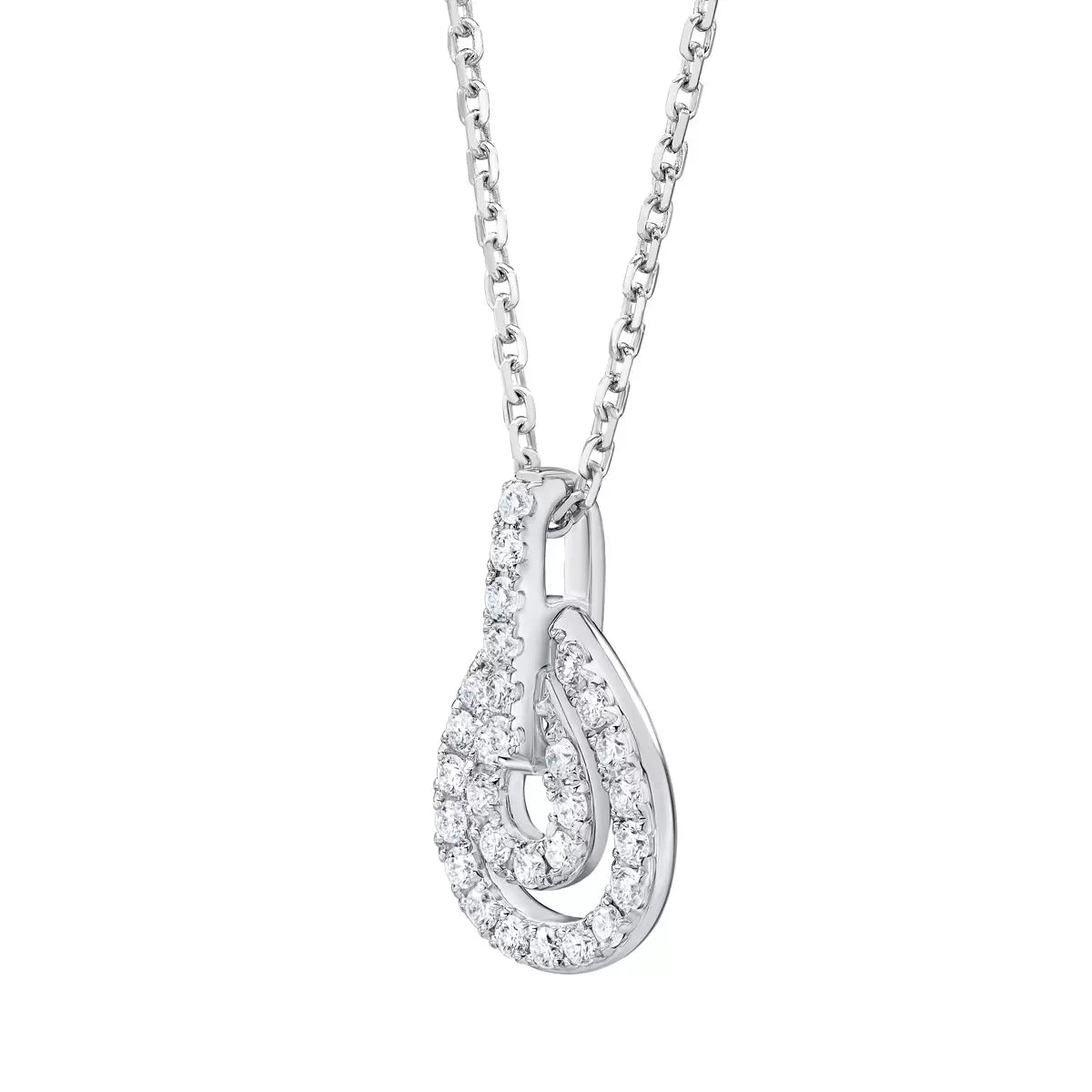 0.50ctw Round Brilliant Cut Diamond Pendant, 14ct White Gold