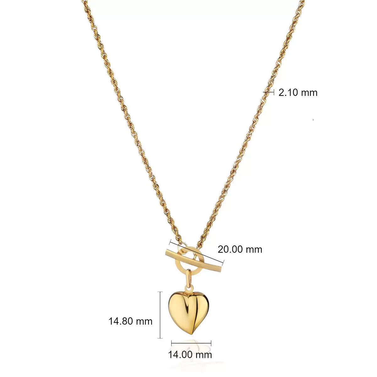 14ct Yellow Gold Heart Necklace