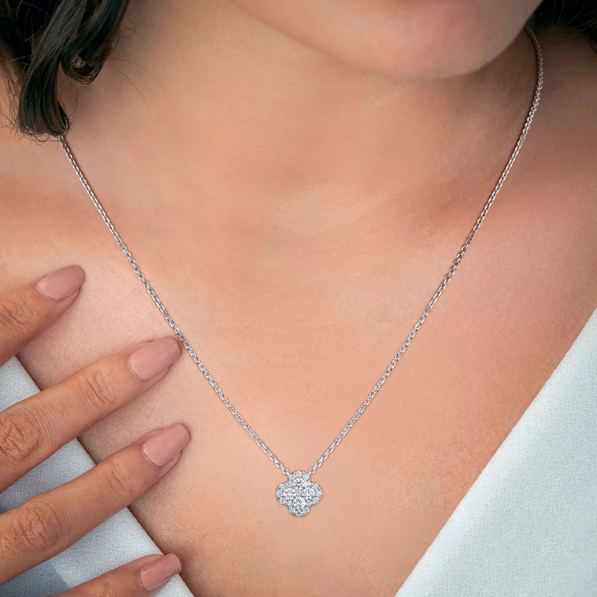 0.50ctw Round Brilliant Cut Diamond Pendant, 18ct White Gold