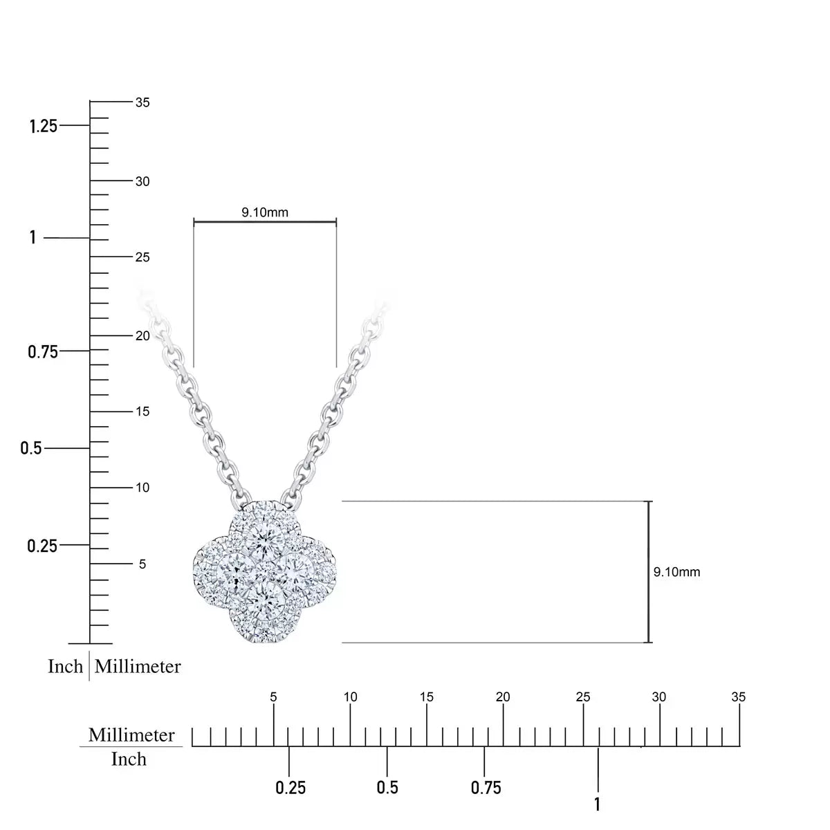 0.50ctw Round Brilliant Cut Diamond Pendant, 18ct White Gold