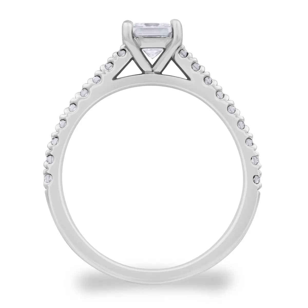 0.74ctw Princess & Round Brilliant Cut Diamond Ring, Platinum
