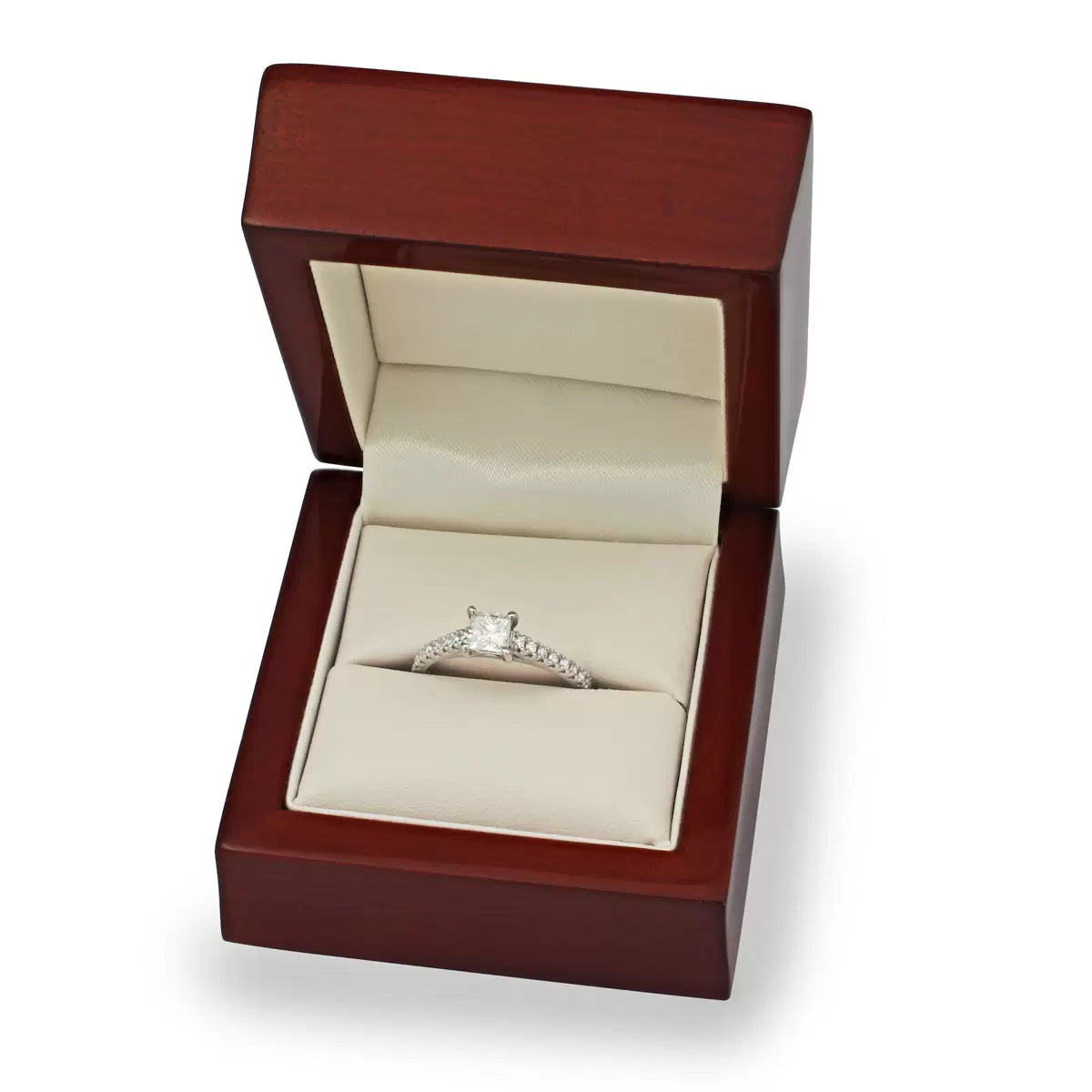 0.74ctw Princess & Round Brilliant Cut Diamond Ring, Platinum