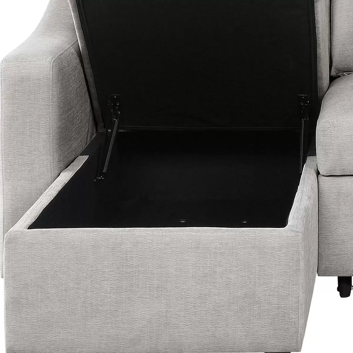 Coddle Aria Beige Fabric Convertible Sofa Bed with Chaise