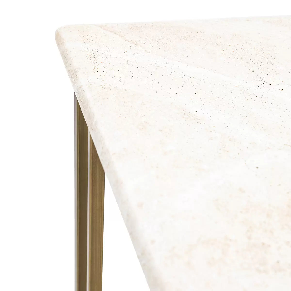 Gallery Moderna White Faux Travertine Sofa Table