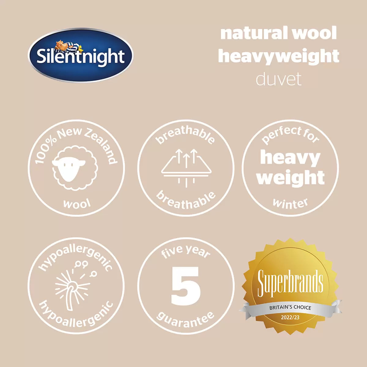 Silentnight Natural Wool Heavyweight Duvet in 3 sizes