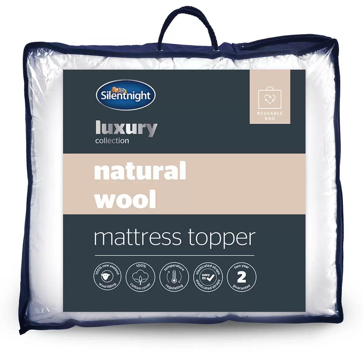 Silentnight Natural Wool Mattress Topper in 3 sizes, view 2
