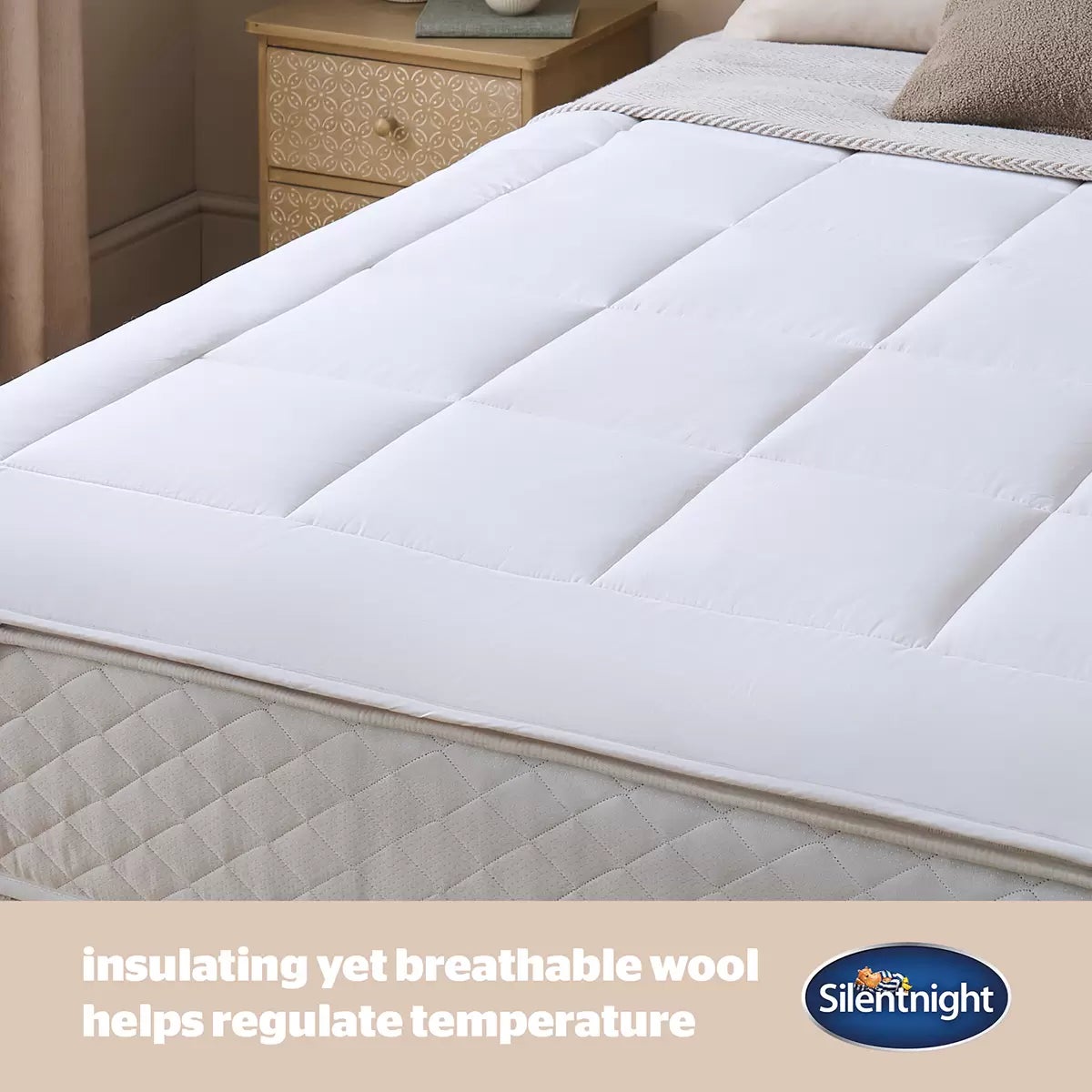 Silentnight Natural Wool Mattress Topper in 3 sizes, view 4