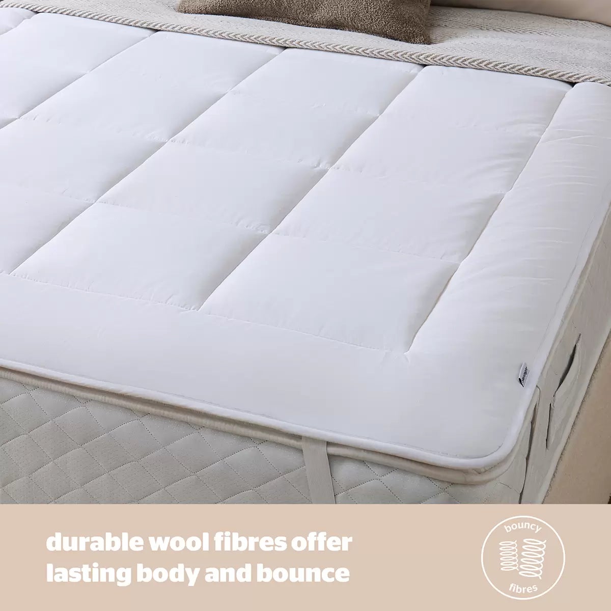 Silentnight Natural Wool Mattress Topper in 3 sizes, view 3