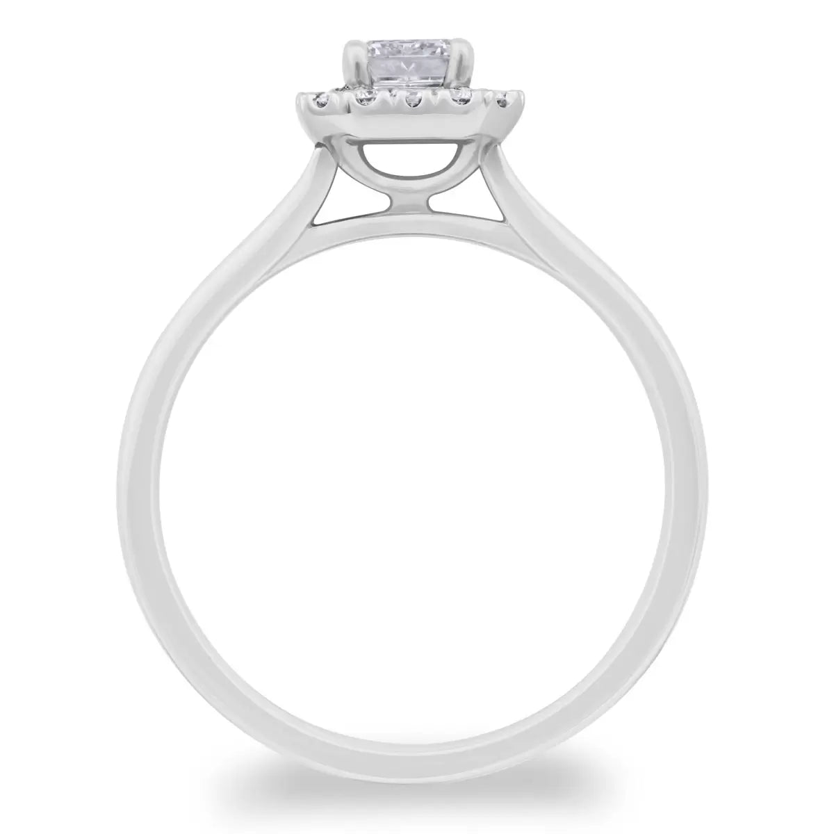 0.76ctw Emerald & Round Brilliant Cut Diamond Ring, Platinum