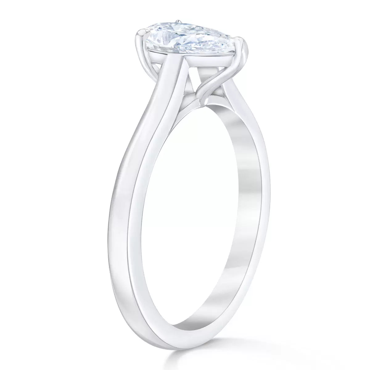 1.00ct Pear Cut Diamond Ring, Platinum