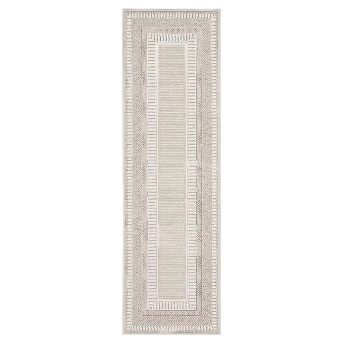 Glitz Ivory Border Runner, 69 x 229 cm