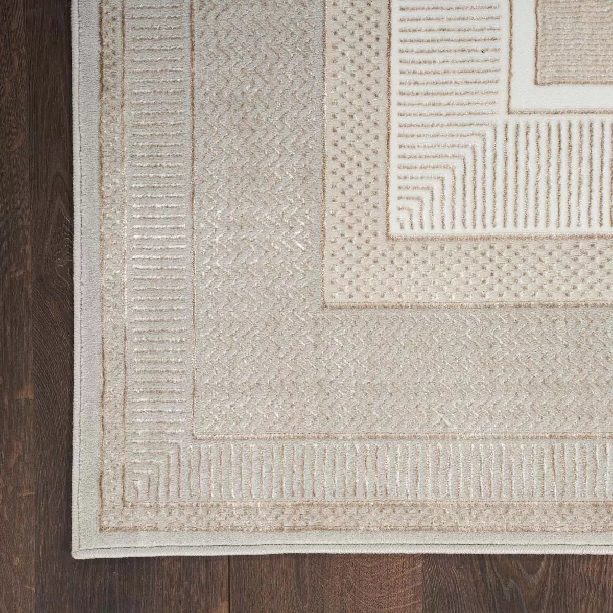Glitz Ivory Border Runner, 69 x 229 cm