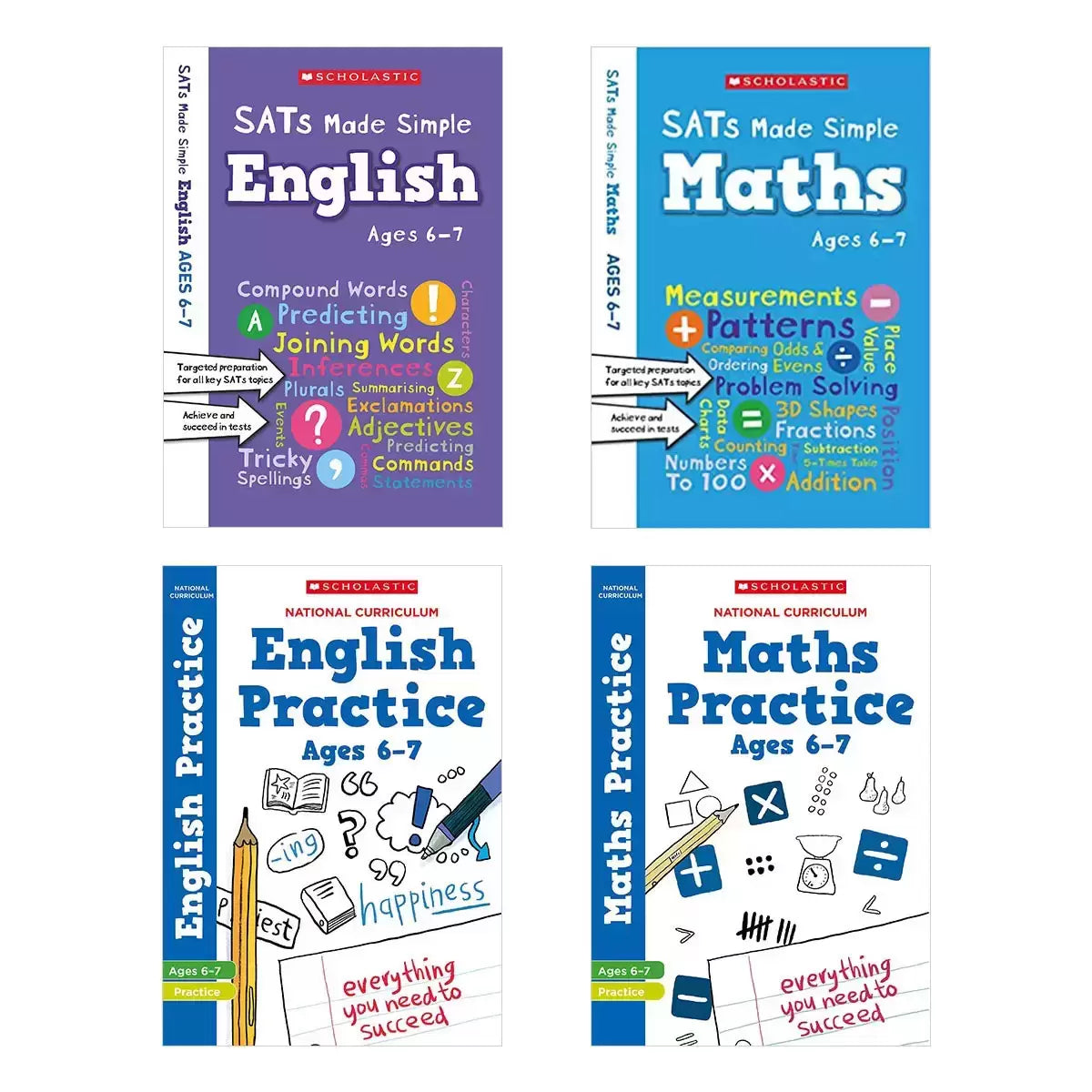 Scholastic SATs Practice & Revision 4-Book Pack in 5 Options