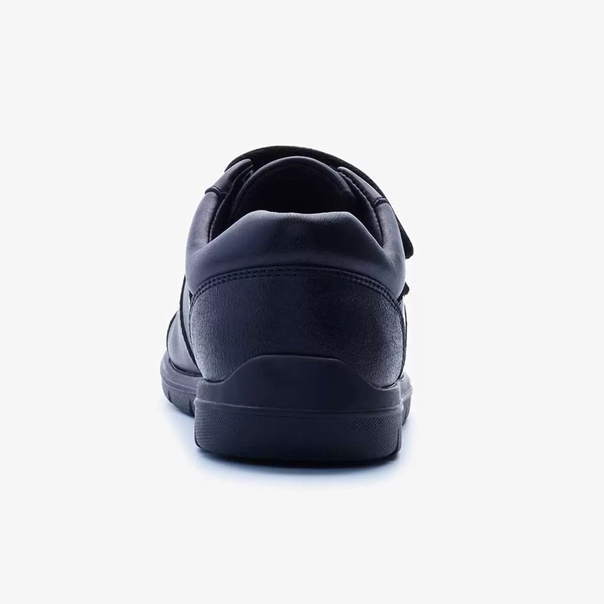 TeⓇm Orbit Boy's Black Leather Fitted Soft Touch Tape School Shoes