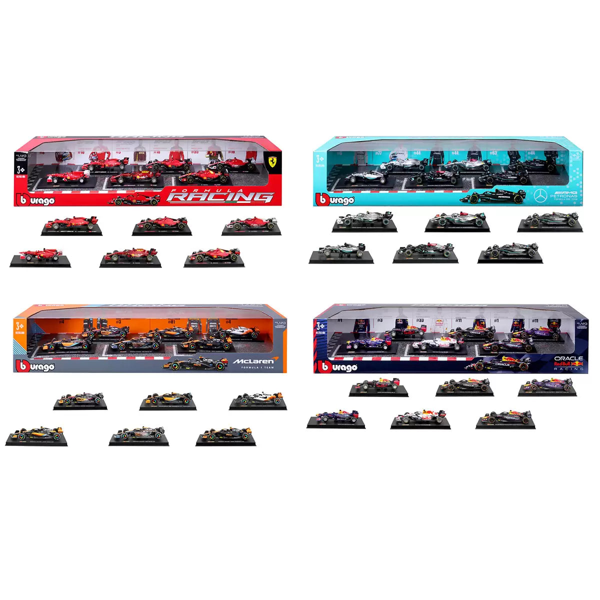 Burago 1: 43 Scale Highly Detailed Formula One Cars 6 Pack (3+ Years)