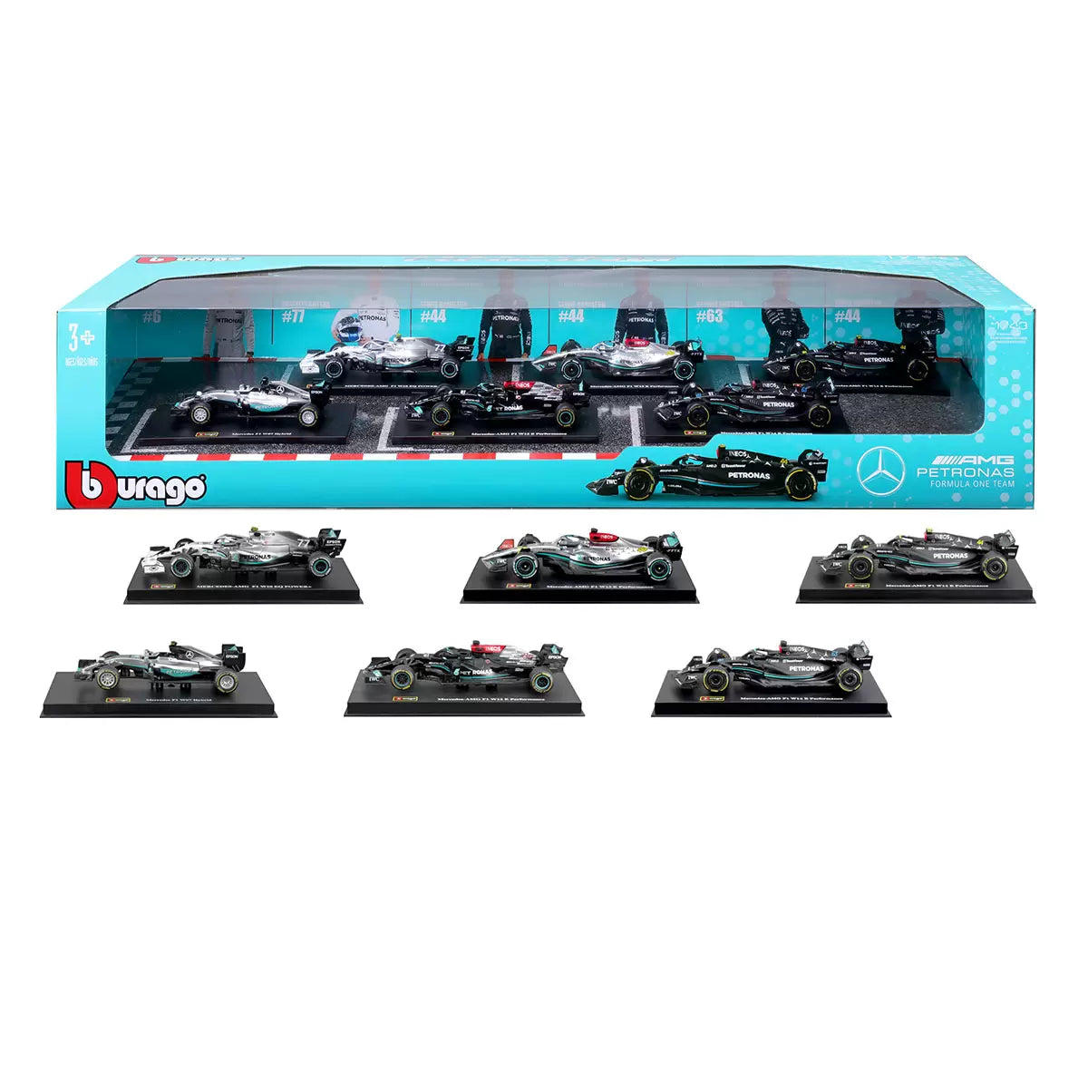 Burago 1: 43 Scale Highly Detailed Formula One Cars 6 Pack (3+ Years)