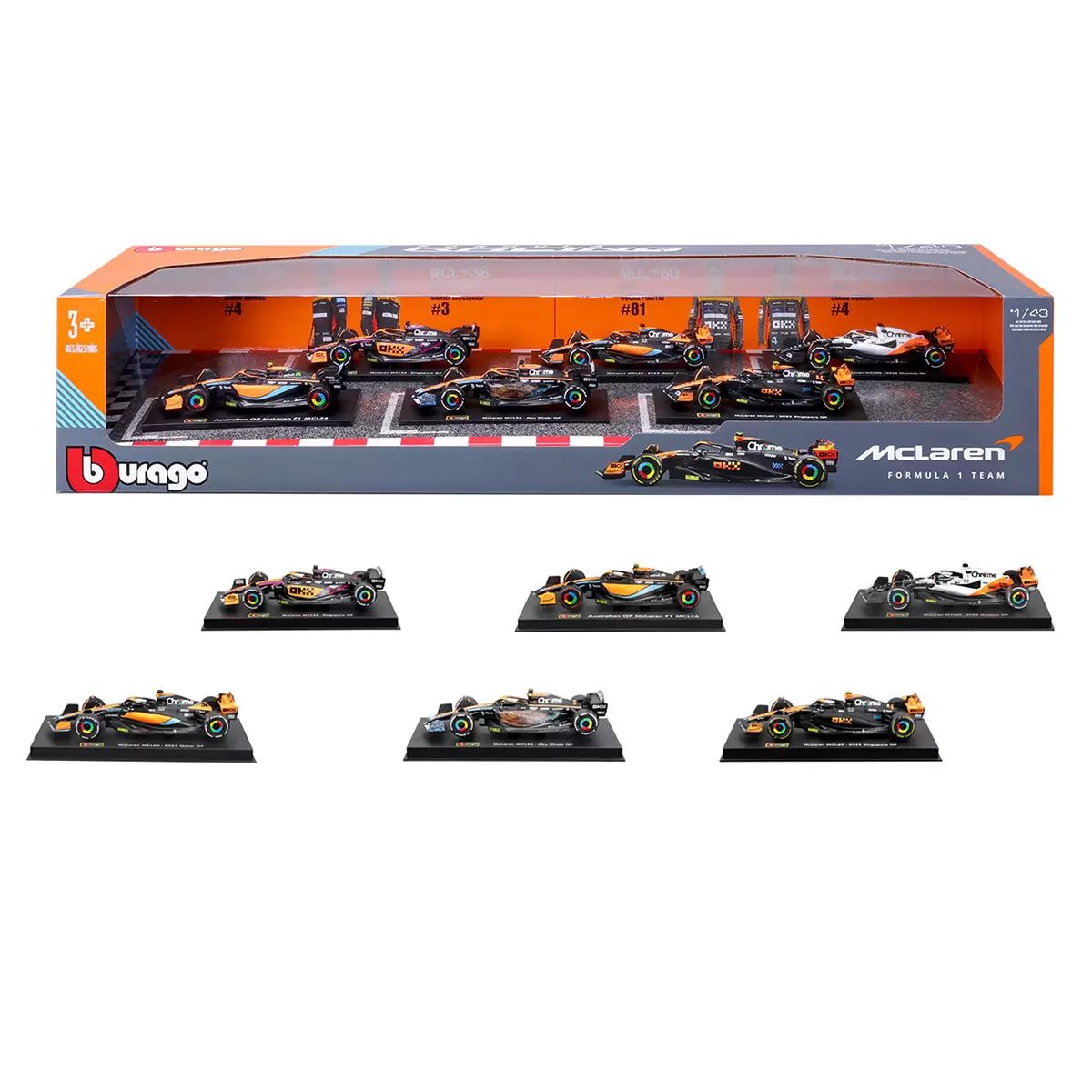 Burago 1: 43 Scale Highly Detailed Formula One Cars 6 Pack (3+ Years)