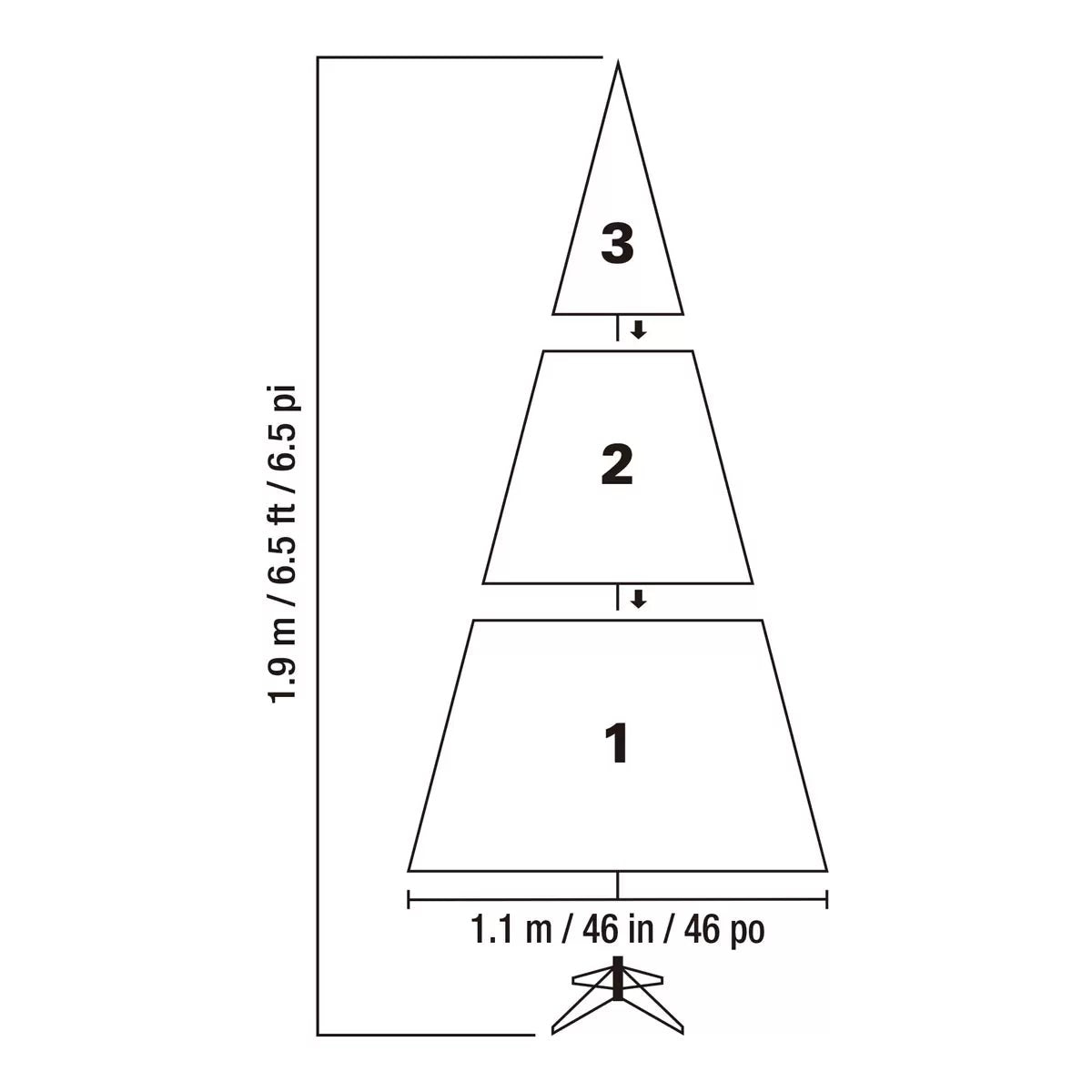 6.5ft (1.9m) Unlit Aspen Artificial Christmas Tree, view 2