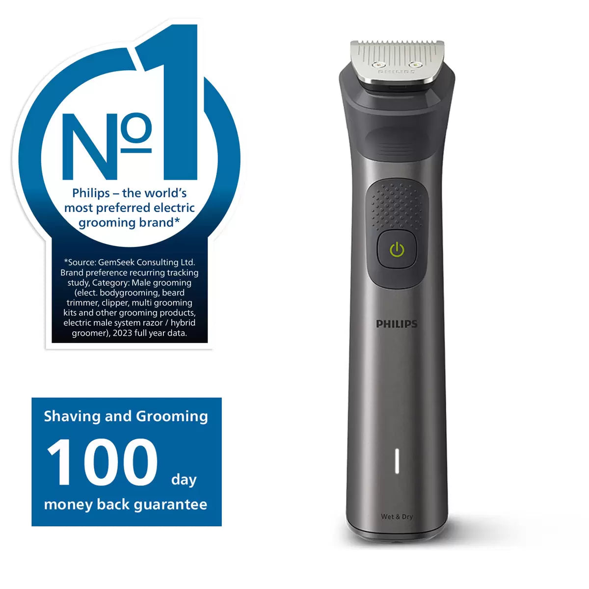 Philips Series 7000, 15-in-1 Multi Grooming Trimmer for Beard, Head and Body