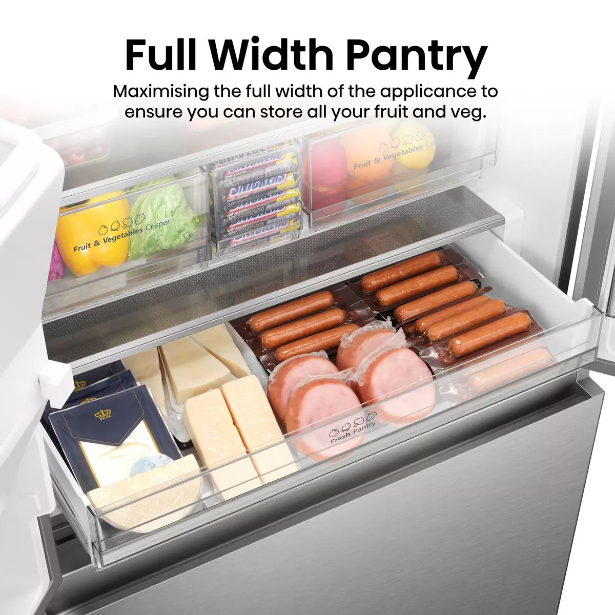 Hisense RF793N4SASE, French Door Fridge Freezer E Rating in Stainless Steel