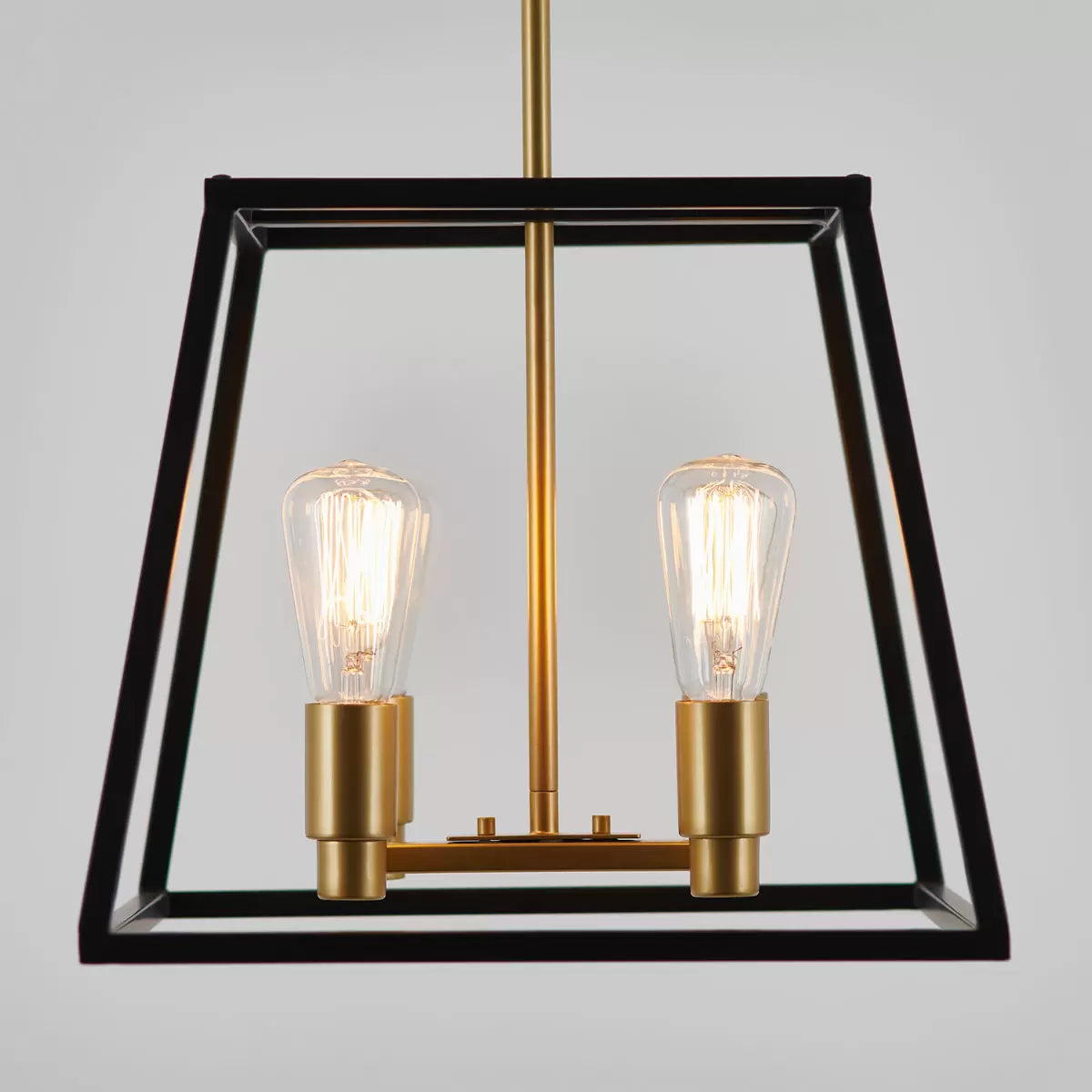 Artika Carter Square Black and Gold Chandelier Light (without bulbs)