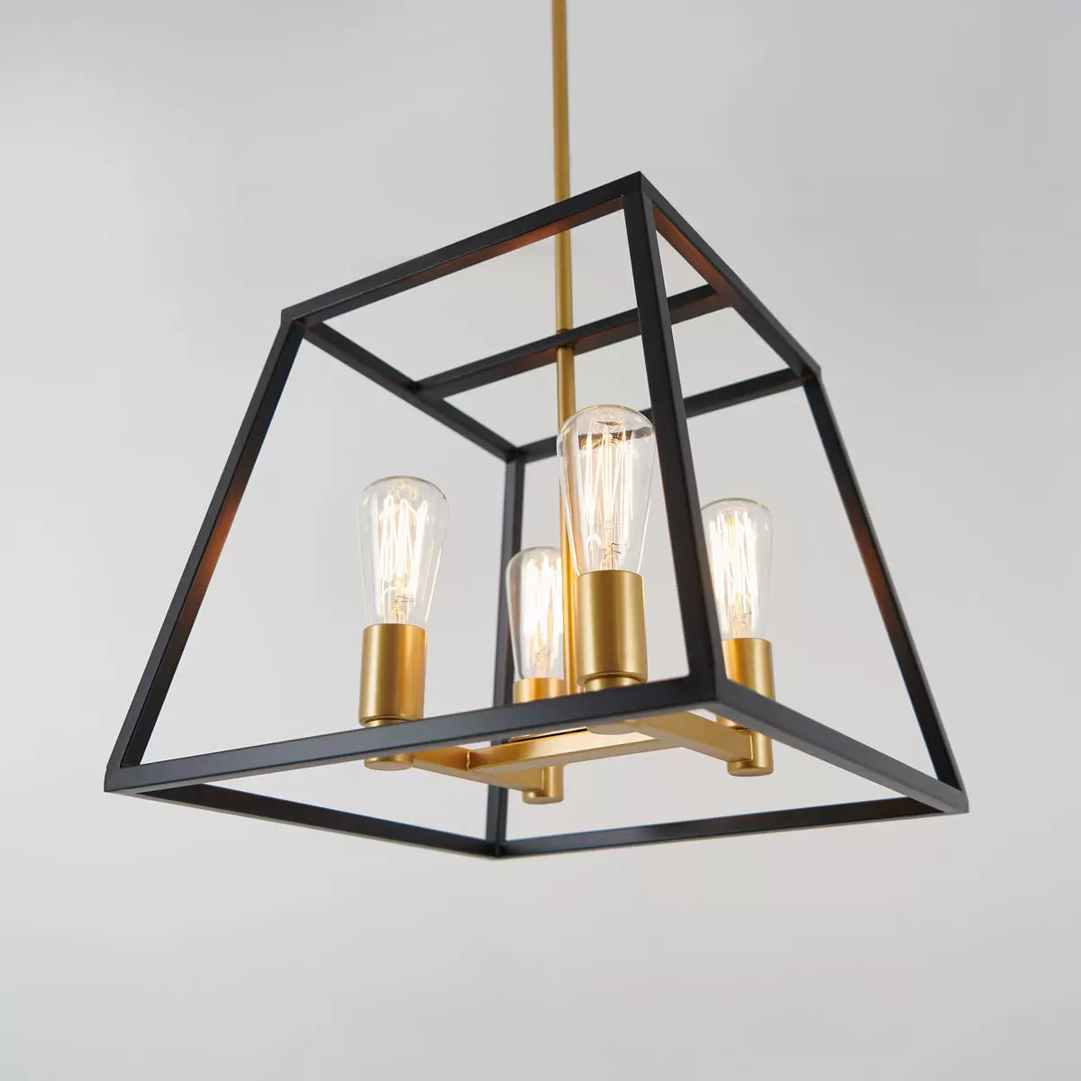 Artika Carter Square Black and Gold Chandelier Light (without bulbs)