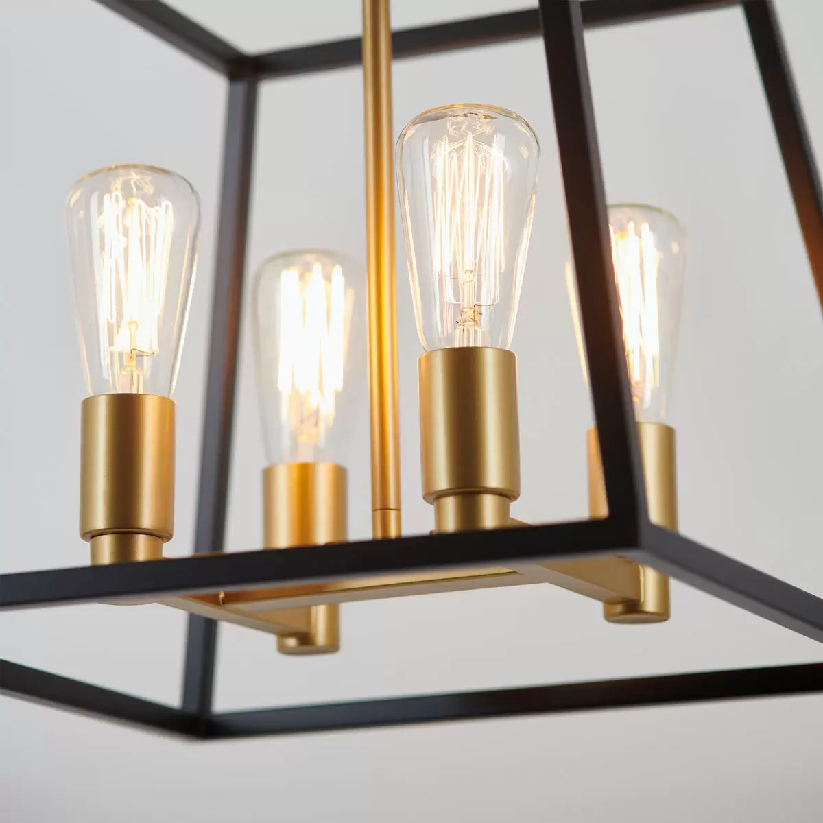 Artika Carter Square Black and Gold Chandelier Light (without bulbs)